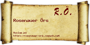 Rosenauer Örs névjegykártya